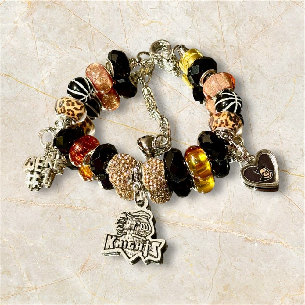 University of Central Florida Beaded Charm Bracelet UCF March Madness NCAA
